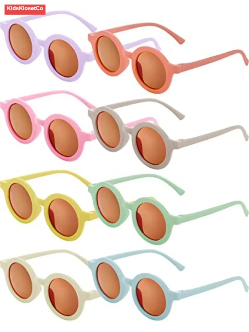 8 Pack Polarized Round Sunglasses for Kids Toddler Beach Party